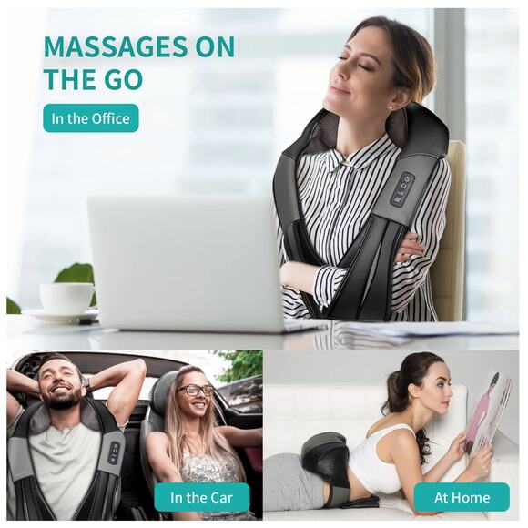 Nekteck Neck and Back Massager with Soothing Heat - Picture 3 of 8
